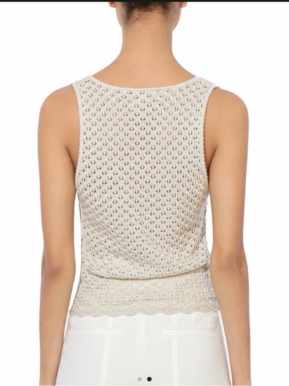 Alice + Olivia Annalise Pointelle Tank Soft White Small NWT - Picture 2 of 6